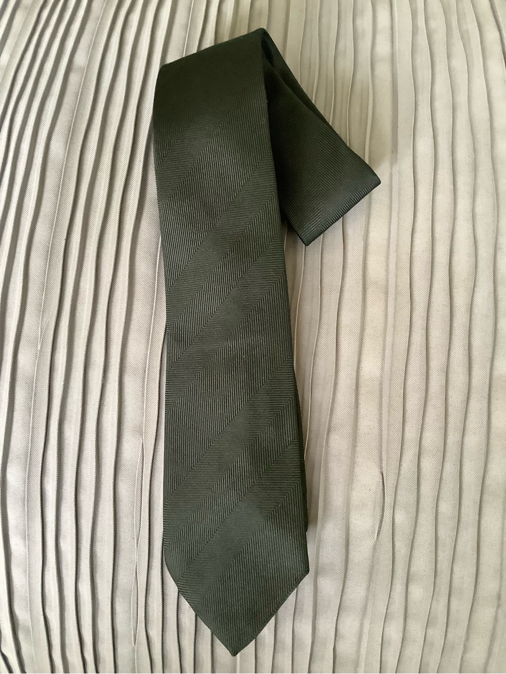 Vintage Dior Black Diagonal-Texture Silk Tie